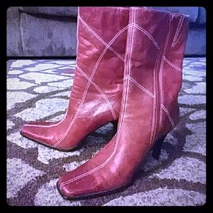 💖 diba "River" Red 4" Heel Leather Boots